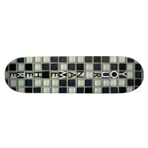 Mosaico de cristal de la teja patines 