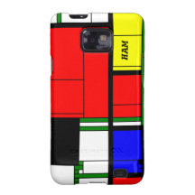 Mosaico del estilo de Mondrian, sus iniciales 3 Galaxy S2 Carcasa