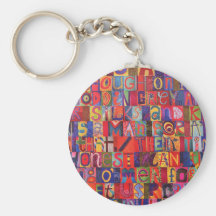 Mosaico moderno fresco de la letra llaveros