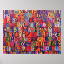 Mosaico moderno fresco de la letra, poster enorme