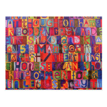 Mosaico moderno fresco de la letra tarjeta postal