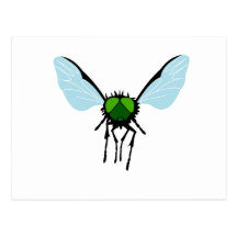Mosca de ojos verdes tarjeta postal