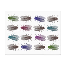 Moscas en la pared - moscas del vinagre multicolor lona envuelta para galerías