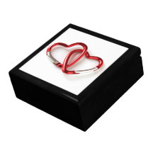 Mosquetones entrelazados del corazón cajas de recuerdo