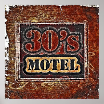 Motel de los años 30 del vintage - poster