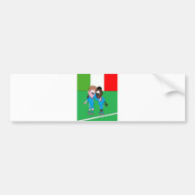 Motivo banderas Italia y jugadores italianos Pegatina De Parachoque