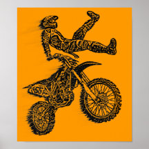 Moto que compite con el kamikaze posters