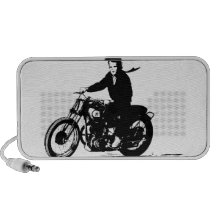 Motocicleta clásica simple del vintage altavoz de viaje