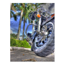 Motocicleta tropical tarjeta postal