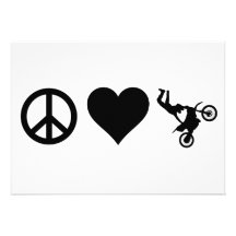 Motocrós del amor de la paz invitacion personalizada