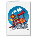 Motor del tren del dibujo animado felicitaciones