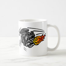 Motor llameante taza de café