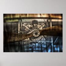 MOTOR Y PROPULSOR 1909 DEL BIPLANO POSTER