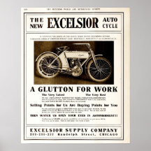 Motorycles 1907 de las virutas para rellenar del v posters