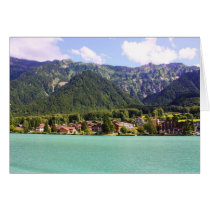 Mountain View del lago en suizo tarjetas