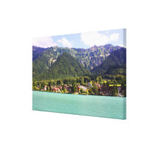 Mountain View del lago en suizo impresiones de lienzo