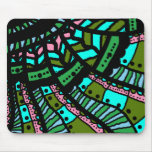 Mousemat, arte del doodle del extracto, rosa verde tapetes de raton