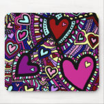Mousemat, corazones del arte del Doodle del extrac Tapete De Ratones