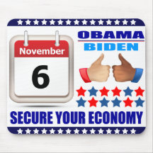 Mousepad 2 - Obama/Biden 2012 - asegure su economí Alfombrillas De Ratones