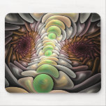 Mousepad abstracto fresco con espirales y burbujas
