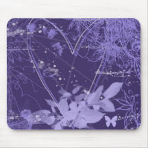 Mousepad abstracto púrpura y violeta del corazón alfombrilla de raton