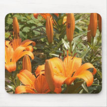mousepad anaranjado de los lirios alfombrillas de ratón