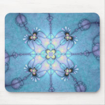 Mousepad azul de la flor del fractal tapete de ratones