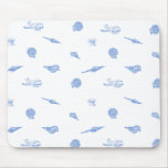 Mousepad azul de los Seashells y de las estrellas  Tapetes De Ratón