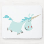 Mousepad azul del unicornio del dibujo animado alfombrilla de ratones