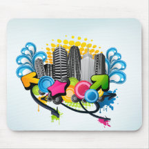 mousepad colorido de la ciudad