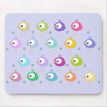 Mousepad colorido lindo de los pájaros del dibujo 