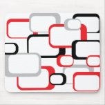 Mousepad cuadrado retro negro y gris rojo