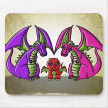 Mousepad de la familia del dragón tapete de ratón