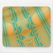 mousepad de los fractales del Verde-naranja Alfombrilla De Ratones