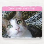 Mousepad de los ojos verdes del gato alfombrilla de ratones