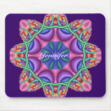 Mousepad decorativo de la flor de la fantasía con 
