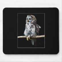 Mousepad del búho de gran gris alfombrilla de ratón