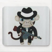 mousepad del mokey del gángster alfombrillas de raton