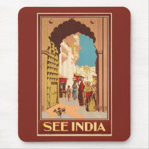 Mousepad del poster del viaje de la India Tapetes De Ratón