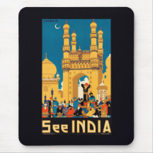 Mousepad del poster del viaje de la India Tapetes De Raton