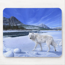 Mousepad del río del lobo blanco de la patrulla de tapetes de ratón