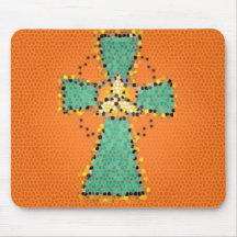 Mousepad del vitral de la cruz céltica tapetes de raton