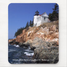 Mousepad/faro bajo del puerto de Maine Tapetes De Ratón
