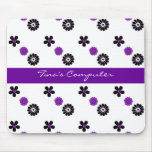 Mousepad floral púrpura y negro alfombrilla de ratones