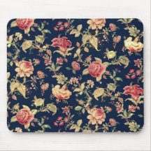 Mousepad floral subió vintage elegante