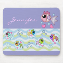 Mousepad lindo de los pescados del dibujo animado  alfombrillas de raton 