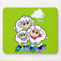 Mousepad lindo del dibujo animado con la familia d alfombrilla de ratón