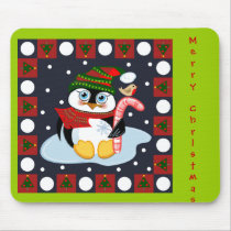 Mousepad lindo del navidad con el pingüino, el pet alfombrillas de raton 