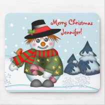 Mousepad lindo del navidad del muñeco de nieve con alfombrillas de raton 