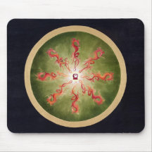 Mousepad - mandala - dragones - mayas - fuego